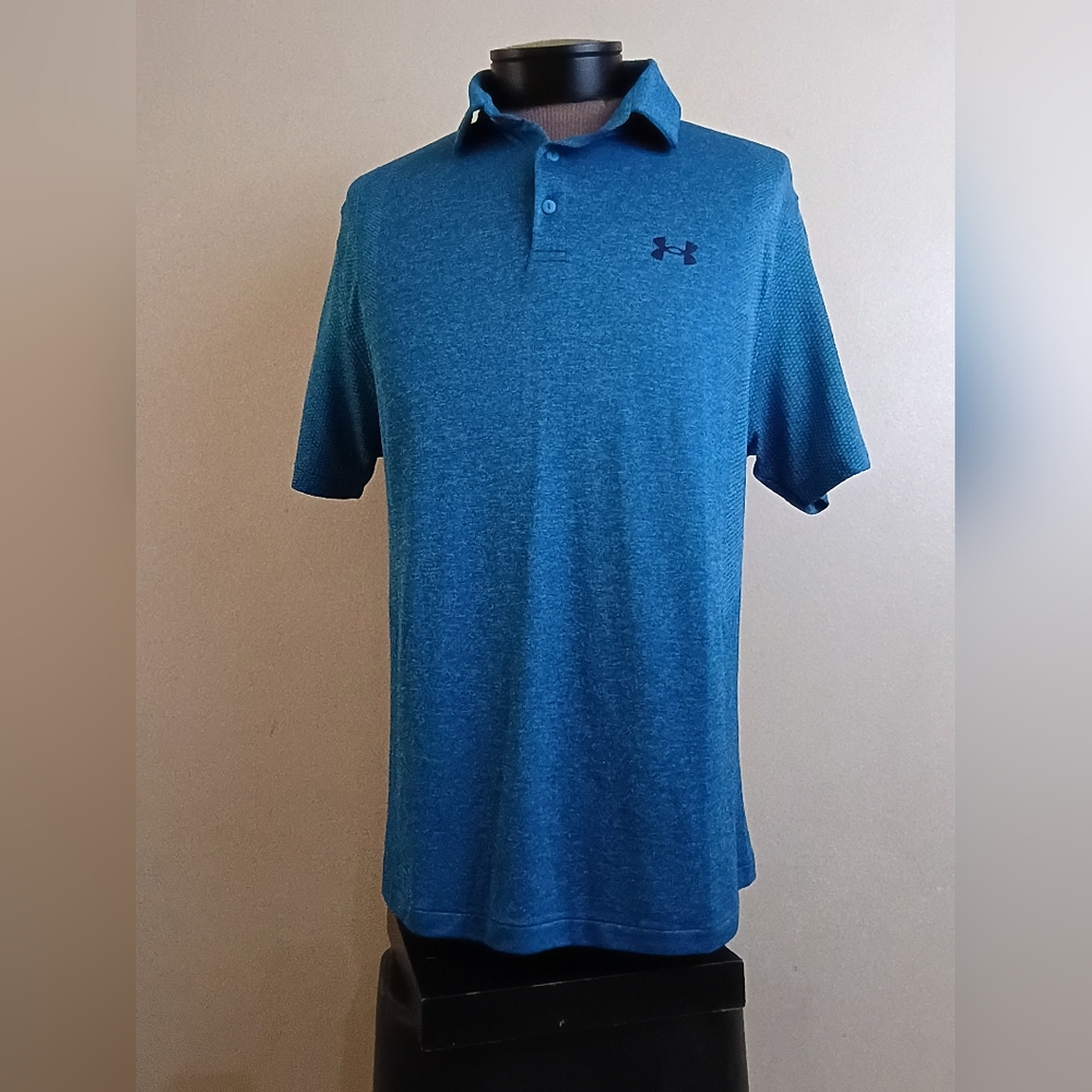 Under Armour Golf UA Drive Seamless Ventilation Polo Shirt - NWT Blue Large